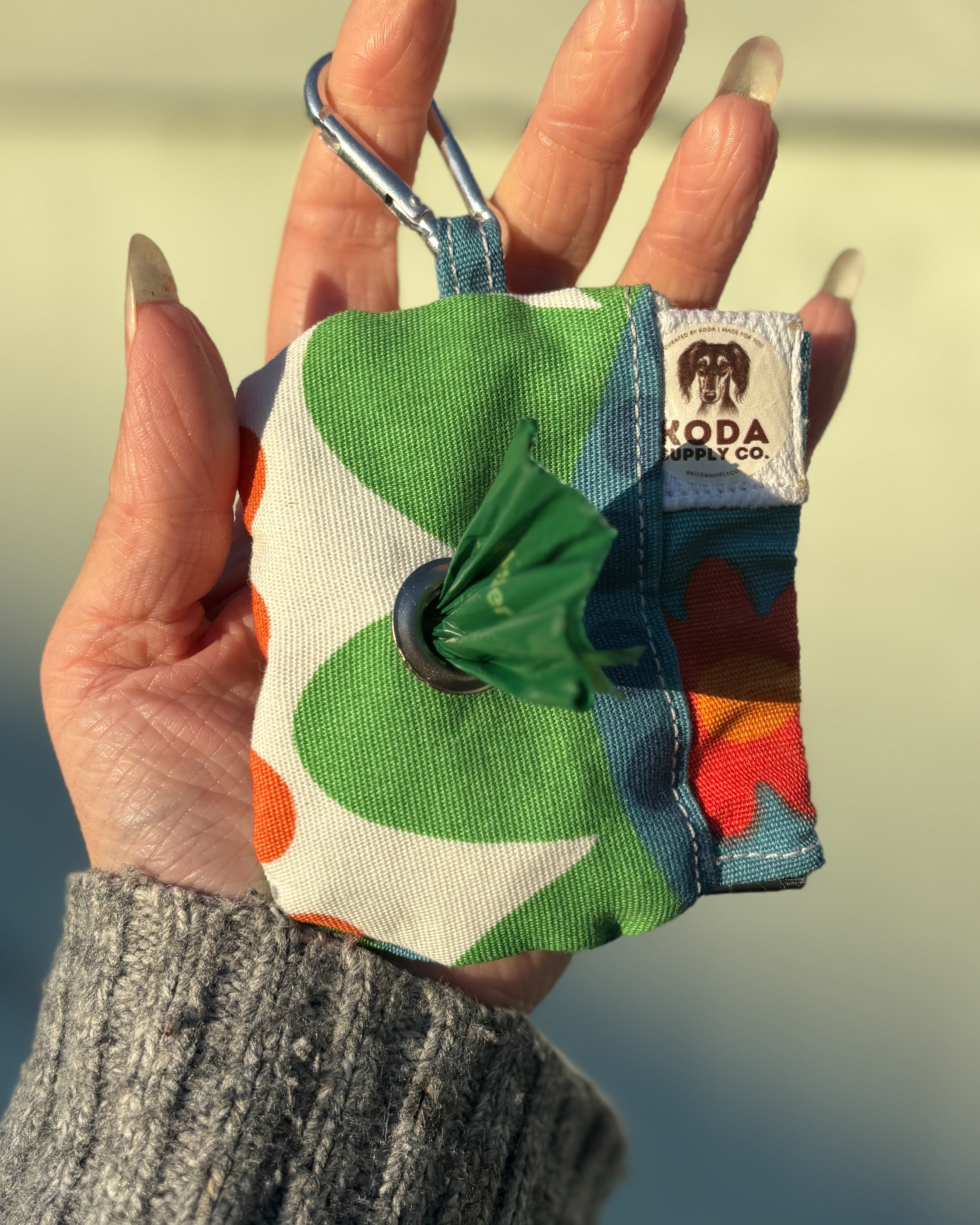 Graphic Flower Poop Bag Holder